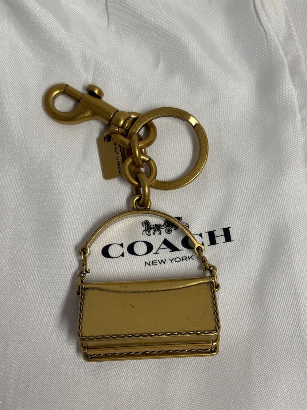 Coach Tabby Brass Purse Charm Keychain - Picture 4 of 4